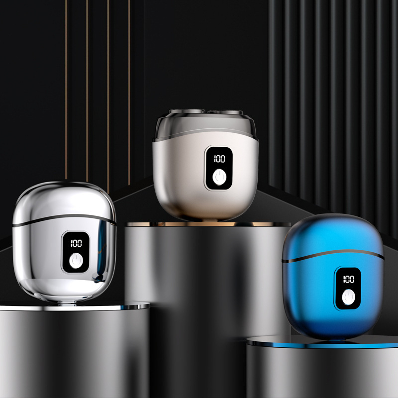 Aparat de ras electric cu 2 capete rotative, afișaj LED, spălare completă a corpului, cap plutitor, reglare potrivire feței