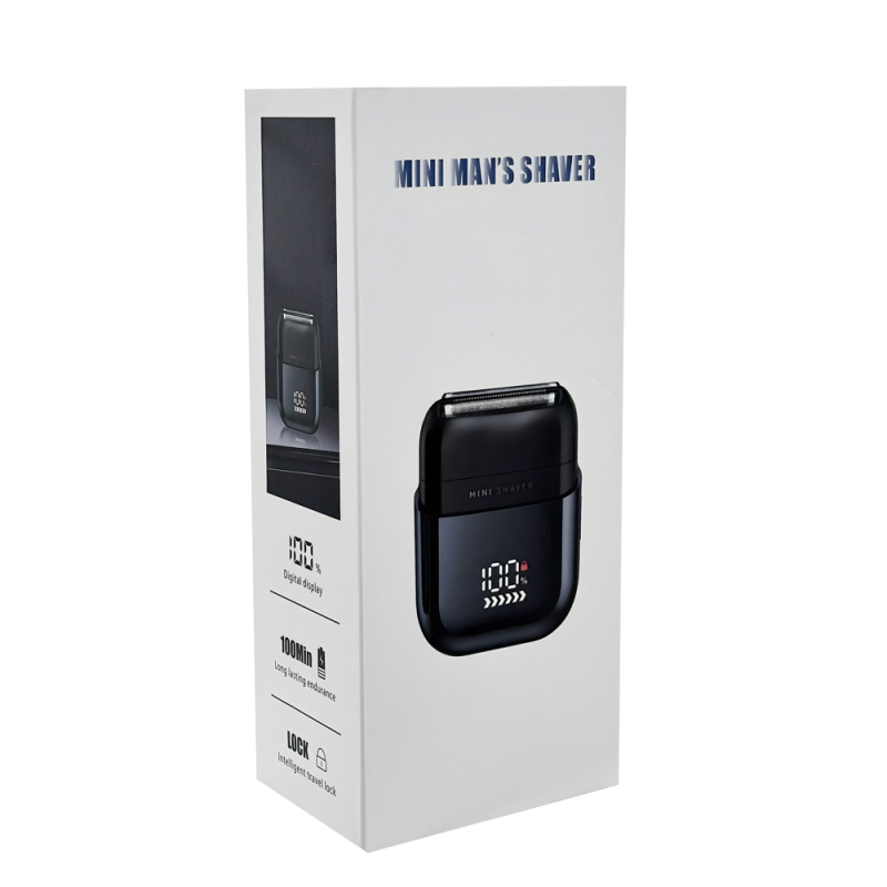 Aparat de ras electric cu lamă reciprocă de 3 lame, rezistent la apă IPX7, afișaj LED, încărcare USB, autonomie baterie 120 minute