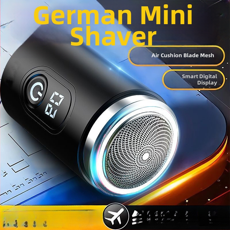 Pánsky prenosný elektrický holiaci strojček — kompaktný na cesty, do auta, dvojitá funkcia holenie a odstraňovanie chĺpkov, 1 kus v balení