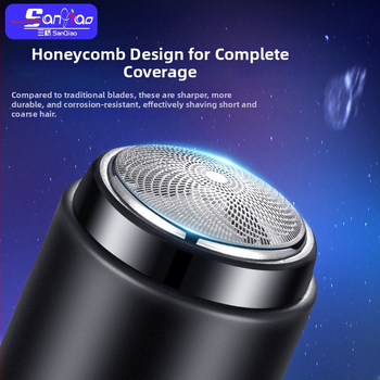 Elektrický holiaci strojček, mini kompaktný, dobíjateľný, s 3 čepeľami, na cestovanie