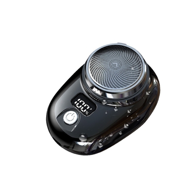 Električni brijač s rotirajućom glavom od 3 oštrice, LED zaslon, uklonjiva i periva glava za brijanje, ugrađena baterija 100–300 mAh.