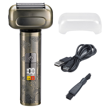 Električni brijač s četiri glave, kretanje naprijed-natrag, potpuno vodootporan za cijelo tijelo, LED zaslon, ugrađena baterija 1000–1200 mAh, autonomija više od 60 minuta