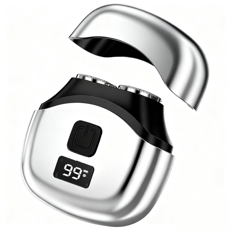 Strong Wolf električni brijač s rotirajućom glavom s dvostrukim oštricama, plutajuća glava, digitalni zaslon, Type-C brzo punjenje, zamjenjiva i periva oštrica