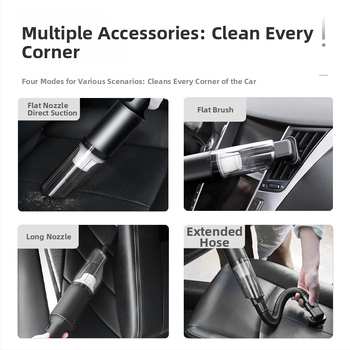 Ručni bežični usisavač za automobil, napajan baterijom, 120 W, usisna snaga 20000 Pa, za auto i dom