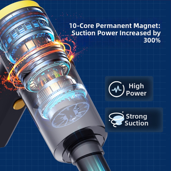 Ručni bežični usisavač za automobil, napajan baterijom, 120 W, usisna snaga 20000 Pa, za auto i dom