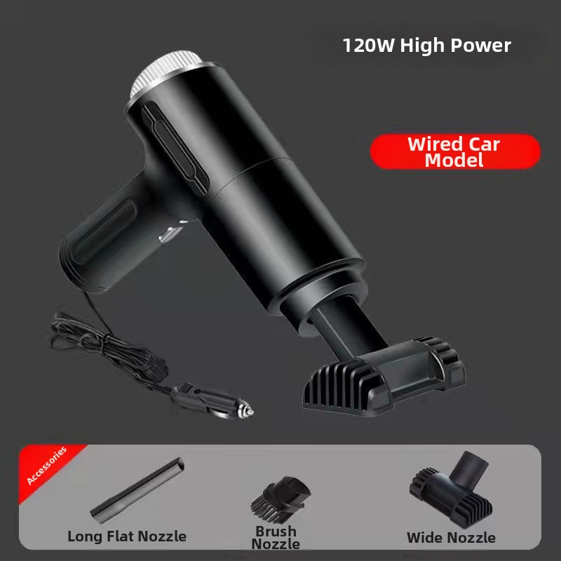 Ručni bežični usisavač za automobil, napajan baterijom, 120 W, usisna snaga 20000 Pa, za auto i dom