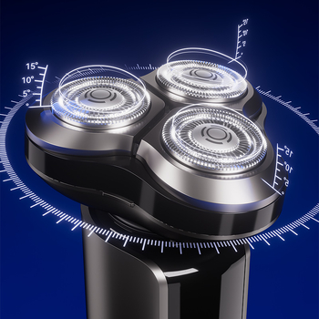 Moshen električni brijač s rotirajućom glavom od 3 oštrice, plutajuća glava, čišćenje cijelog tijela, ugrađena baterija 50–100 mAh, trajanje više od 60 minuta