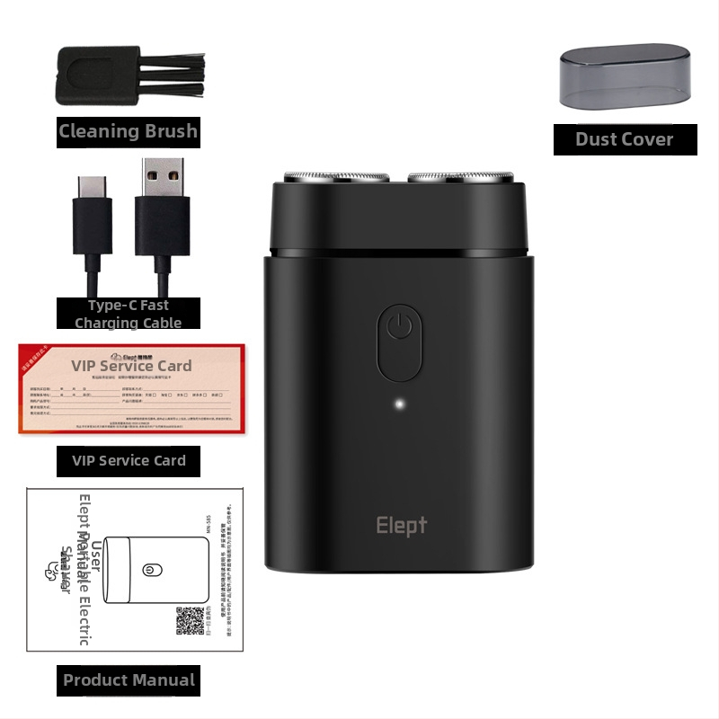 Električni brijač s plutajućom dvostrukom rotacijskom glavom; vodootporan; ugrađena baterija 500–800 mAh; do 60 minuta rada; 5W motor