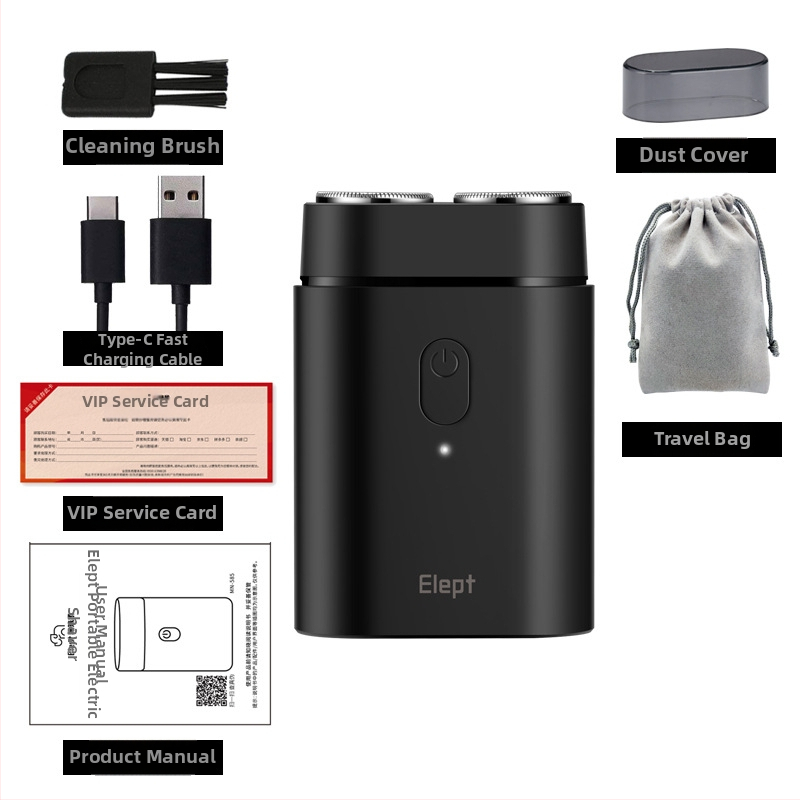 Električni brijač s plutajućom dvostrukom rotacijskom glavom; vodootporan; ugrađena baterija 500–800 mAh; do 60 minuta rada; 5W motor