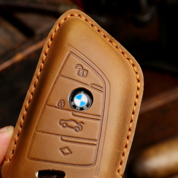 Hallmo husă pentru cheia BMW din piele naturală, lucrată manual