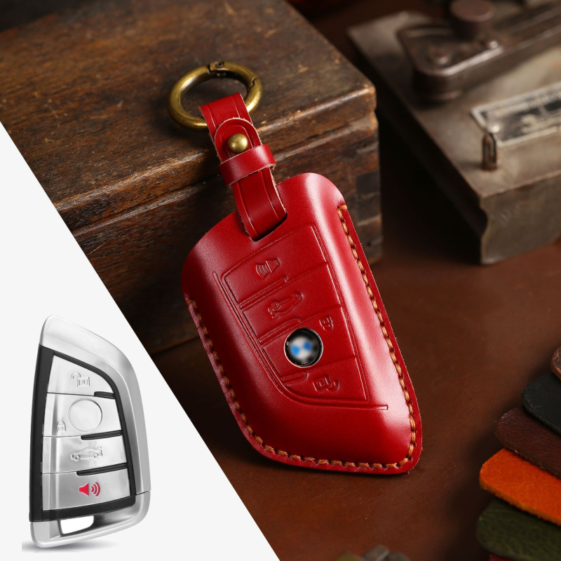 Hallmo husă pentru cheia BMW din piele naturală, lucrată manual