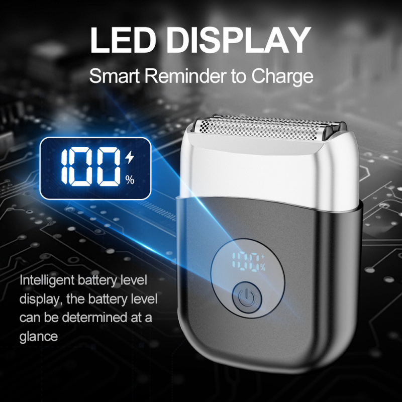 Mașină de ras electrică cu două capete reciprocante, ras rotativ, impermeabilă pentru utilizare umedă și uscată, autonomie peste 60 de minute, încărcare în 1 oră