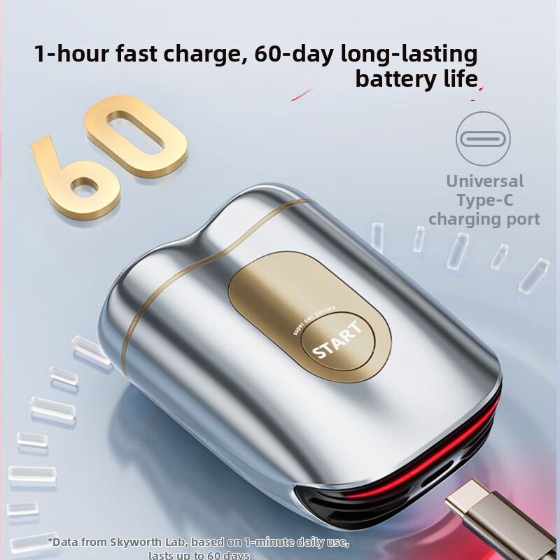 Električni brijač za bradu – bezčetkasti motor, 60 minuta rada, ugrađena baterija 300–500 mAh, potpuno perivo tijelo, plutajuća glava