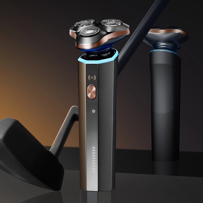 Aparat de ras electric Huawei Ai501 cu cap rotativ cu 3 lame; motor fără perii; baterie încorporată 800–1000 mAh; autonomie peste 60 de minute; gestionare prin aplicație