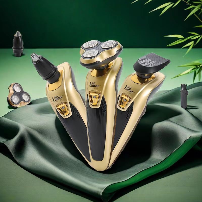 Aparat de ras electric cu cap rotativ de 3 lame, rezistent la apă pentru curățarea întregului corp, motor brushless, baterie încorporată 2000–4000 mAh, reîncărcabil