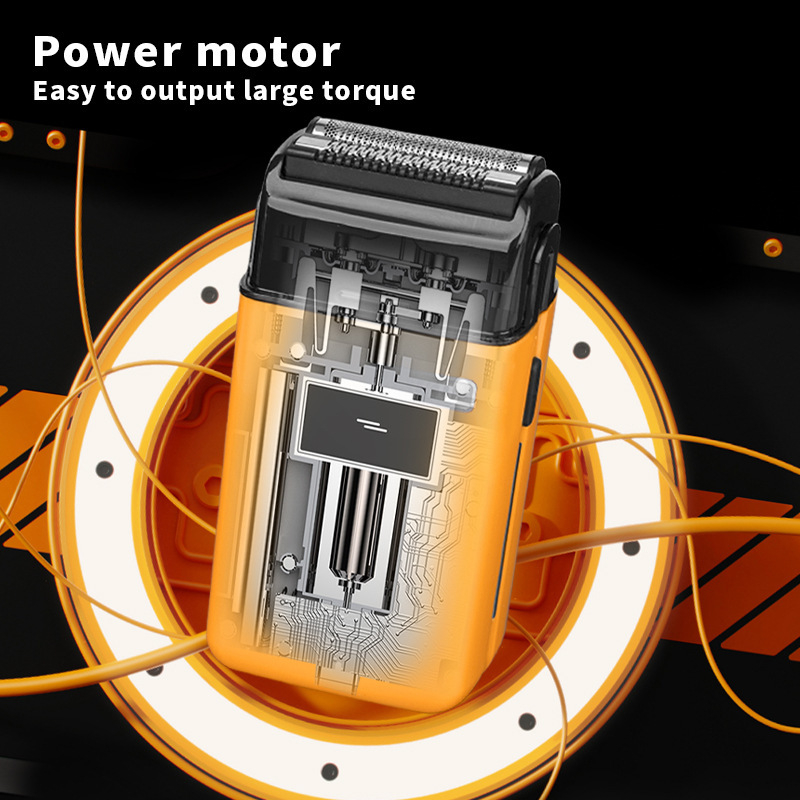 Aparat de ras electric cu capete reciproce duble, lamă plutitoare, lavabil pentru întreg corpul, încărcare USB, baterie încorporată 500–800 mAh