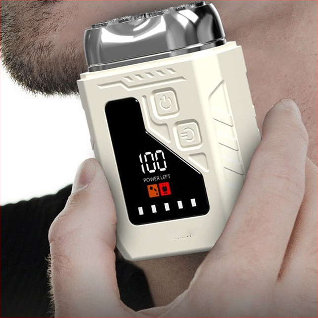 Hongyuan električni brijač – rotirajuća glava s dvije oštrice, brushless motor, USB punjenje, LED zaslon, mokro i suho brijanje
