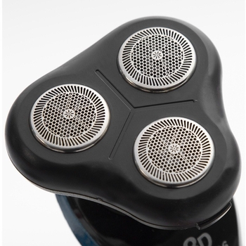 Aparat de ras electric cu cap rotativ de 3 lamele, lavabil, baterie încorporată 1200–2000 mAh, autonomie peste 60 de minute, zgomot 36–45 dB