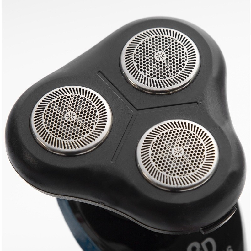 Aparat de ras electric cu cap rotativ de 3 lamele, lavabil, baterie încorporată 1200–2000 mAh, autonomie peste 60 de minute, zgomot 36–45 dB