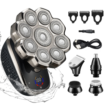 Električni brijač s LED zaslonom, vodootporan, plutajuća oštrica, ugrađena baterija 500-800 mAh, radno vrijeme više od 120 minuta