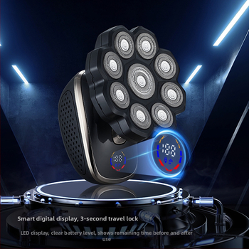 Električni brijač s LED zaslonom, vodootporan, plutajuća oštrica, ugrađena baterija 500-800 mAh, radno vrijeme više od 120 minuta