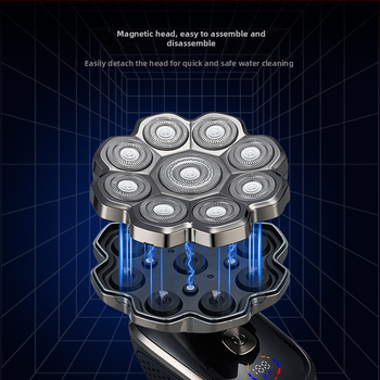 Električni brijač s LED zaslonom, vodootporan, plutajuća oštrica, ugrađena baterija 500-800 mAh, radno vrijeme više od 120 minuta