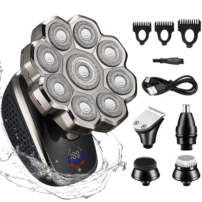 Električni brijač s LED zaslonom, vodootporan, plutajuća oštrica, ugrađena baterija 500-800 mAh, radno vrijeme više od 120 minuta