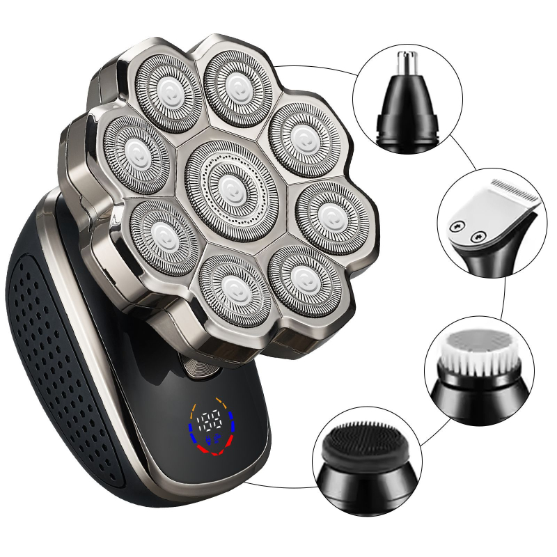 Električni brijač s LED zaslonom, vodootporan, plutajuća oštrica, ugrađena baterija 500-800 mAh, radno vrijeme više od 120 minuta