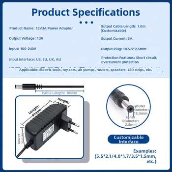 Napájací adaptér Kai Shuo, 12V 3A, 36W