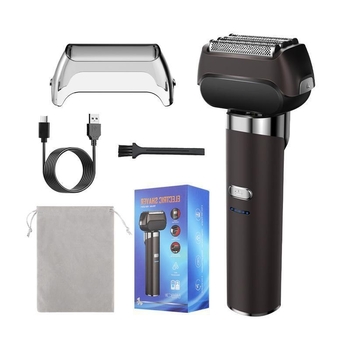 Aparat de ras electric M6 pentru bărbați, cu cap de 4 lame în mișcare înainte-înapoi, complet lavabil pentru corp, baterie încorporată, portabil