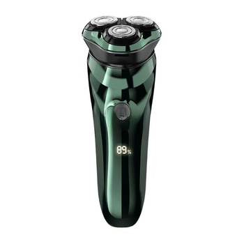 Aparat de ras electric cu baterie încorporată, cap rotativ cu trei lame, utilizare umedă și uscată, lavabil pentru întregul corp