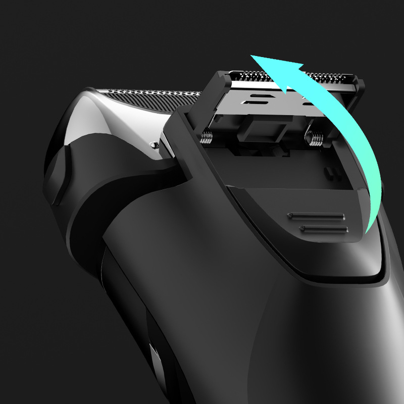 Mașină de ras electrică cu cap de 3 lame reciproc, cap flotant, afișaj LED, spălare pe tot corpul, utilizare umedă/uscată