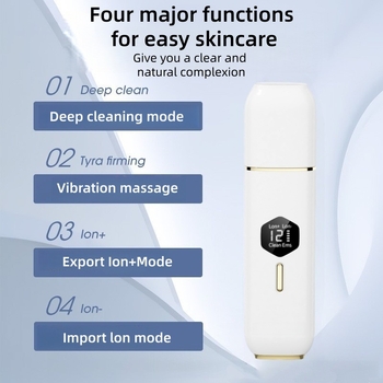 Ultrasonic Ion Skin Scraper pentru îndepărtarea celulelor moarte și exfoliere, CP088 de la Zhitaiyi, 3 viteze, certificat CE/FCC/ROHS