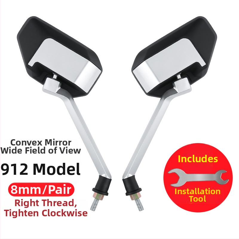 Oglindă retrovizoare pentru biciclete electrice și tricicluri, oglindă pătrată din ABS cu tijă metalică, model Reinforced wolf war model-8mm, montaj ortodontic, rezistență la șocuri ridicată