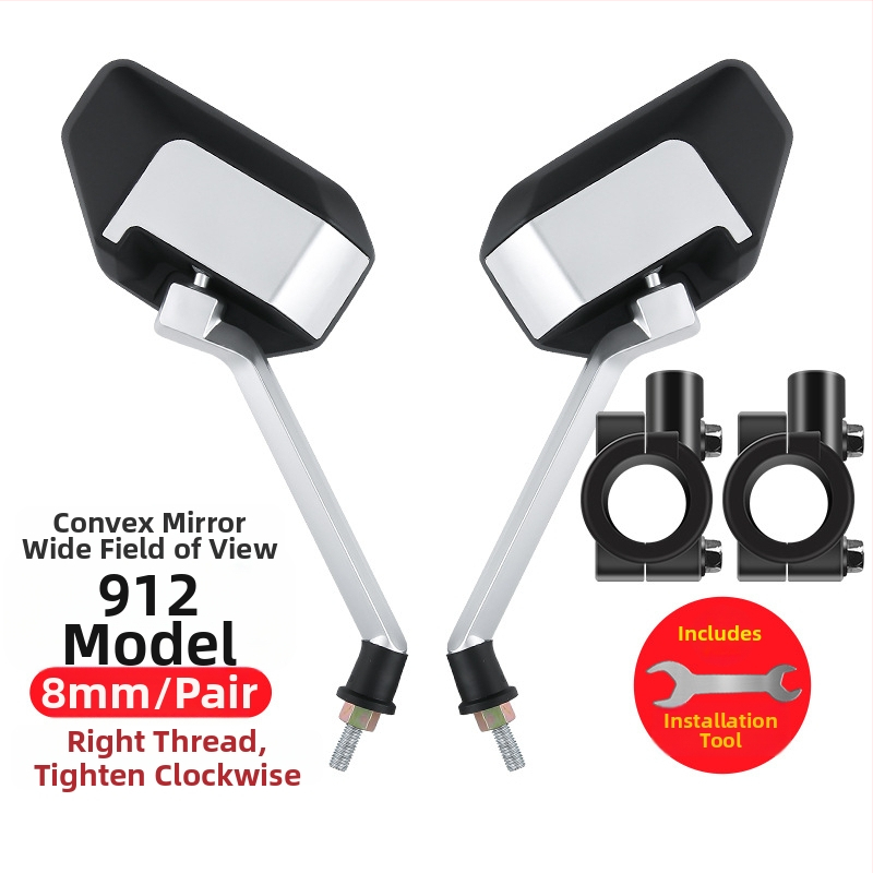 Oglindă retrovizoare pentru biciclete electrice și tricicluri, oglindă pătrată din ABS cu tijă metalică, model Reinforced wolf war model-8mm, montaj ortodontic, rezistență la șocuri ridicată