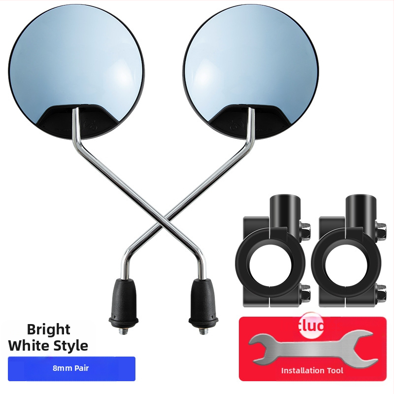 Oglindă retrovizoare pentru biciclete electrice și tricicluri, oglindă pătrată din ABS cu tijă metalică, model Reinforced wolf war model-8mm, montaj ortodontic, rezistență la șocuri ridicată