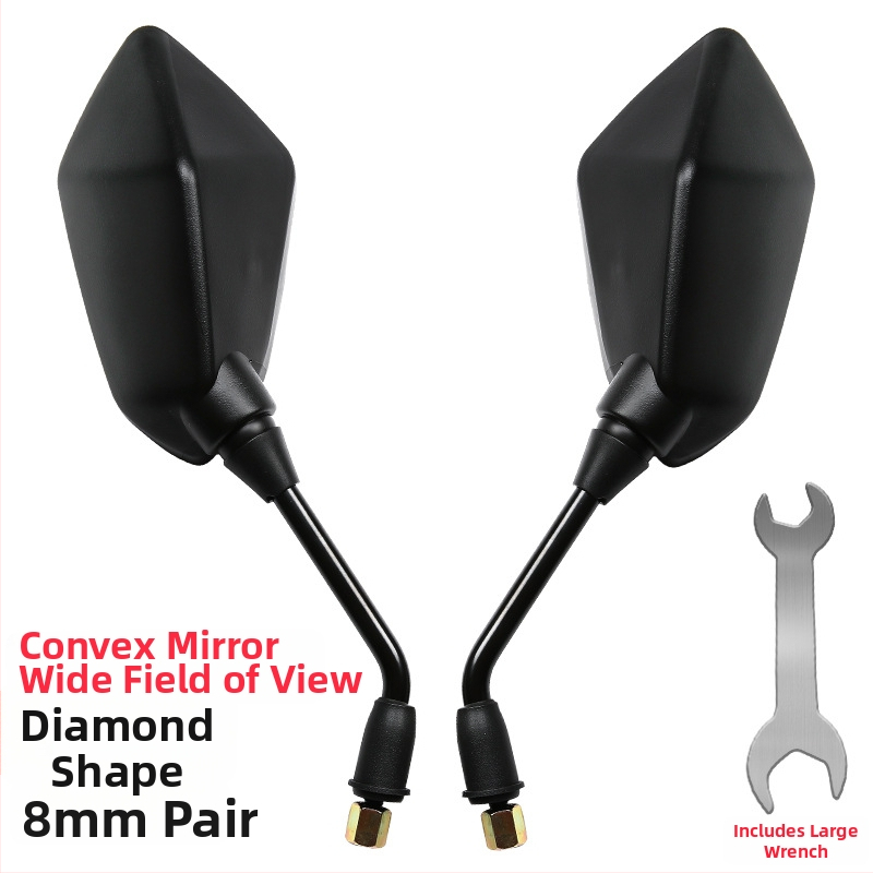 Oglindă retrovizoare pentru biciclete electrice și tricicluri, oglindă pătrată din ABS cu tijă metalică, model Reinforced wolf war model-8mm, montaj ortodontic, rezistență la șocuri ridicată