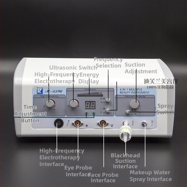 Wanbang M-3396 Štyri v jednom multifunkčné zariadenie na pleť — Ultrazvukové čistenie, Odstraňovanie čiernych bodiek, Striekanie tonera, Vysokofrekvenčná liečba tváre
