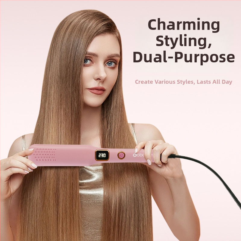 Dvojfukčný kulmovací a žehliaci prístroj na vlasy, 16–20 mm priemer trubičky, 110–220 V, 15–45 W, 10 úrovní teploty, mokré aj suché vlasy