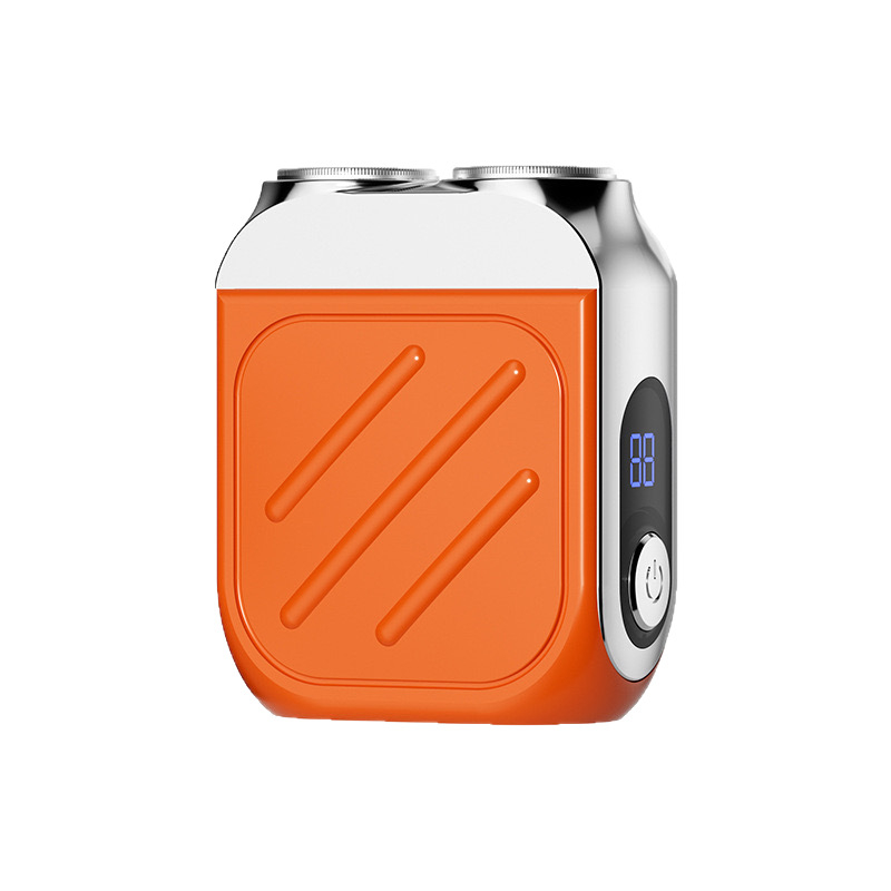 Električni brijač s dvostrukom glavom, periva/izmjenjiva glava za čišćenje, digitalni zaslon, motor s četkicama, bez ugrađene baterije, napajanje putem punjenja