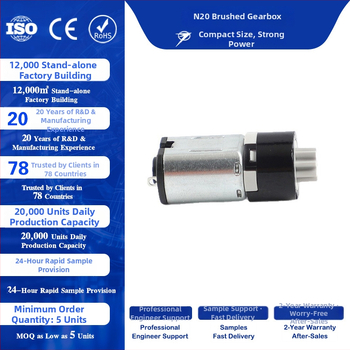 N20 planétový motor s dvojosovým reduktorom – kefový DC motor, kompatibilný so Smart Lock, napätie pod 36V