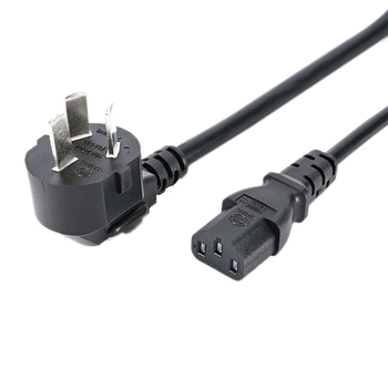 Ugrócsatlakozós tápkábel, GB szabvány, háromtűs hárommagos, PVC burkolat, 3C tanúsított