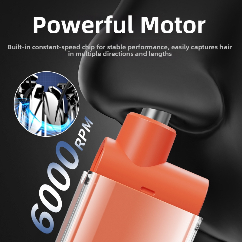 Nástroj na nosové chĺpky - dobíjateľný, zabudovaná batéria, výdrž batérie viac ako 15 dní, kapacita batérie 100–300 mAh, nie je možné umývať