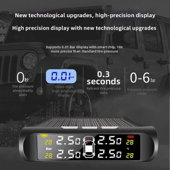 Prijenosni TPMS sustav za nadzor tlaka u gumama s digitalnim zaslonom – oblik olovke, bežično otkrivanje