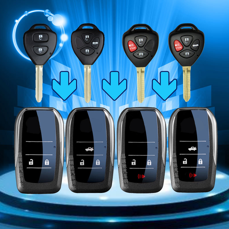 Sklopivi kućište ključa za Toyota: Corolla, Camry, RAV4, Crown — model ft002, Jingruichi branda, bez daljinskog upravljanja