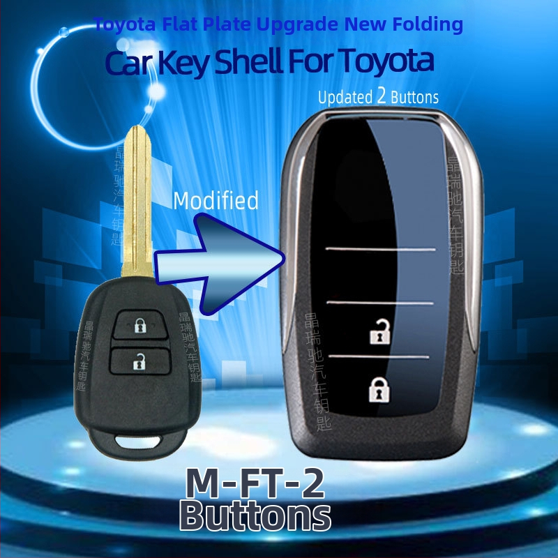 Skladaný kryt kľúča pre Toyota: Corolla, Camry, RAV4, Crown – model ft002, Jingruichi značka, bez diaľkového ovládania