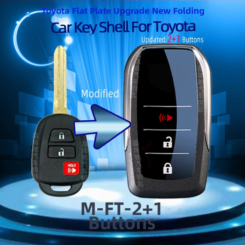 Skladaný kryt kľúča pre Toyota: Corolla, Camry, RAV4, Crown – model ft002, Jingruichi značka, bez diaľkového ovládania