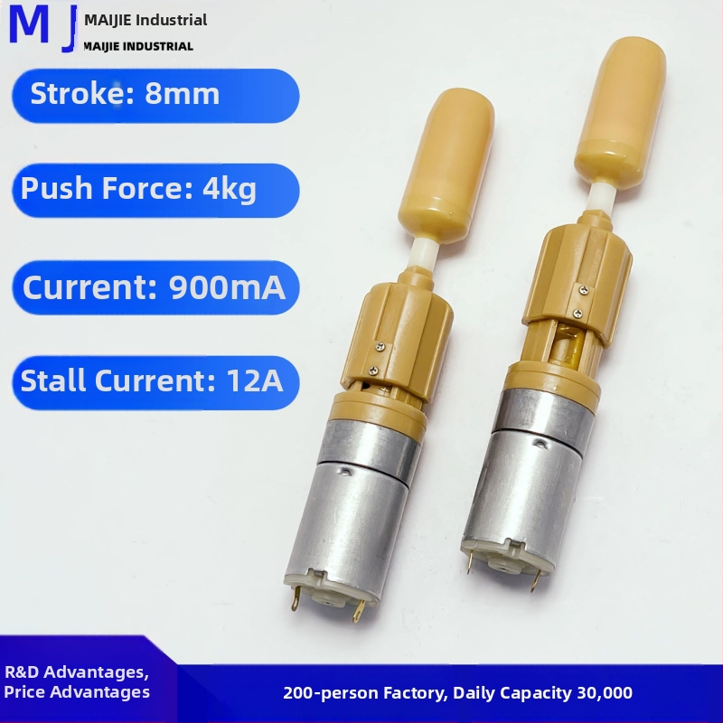 Mikro redukčný motor s teleskopickou prevodovkou, zdvih 8 mm, DC 3,7 V, 16000 ot./min, model MJ685-1