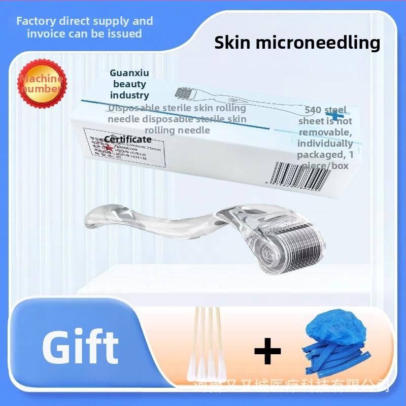 Jednorázový medicínsky kožný roller s kombinovanou hlavou kolies na tvár, plast, model 00331, schválenie Yu machinery 20232200217