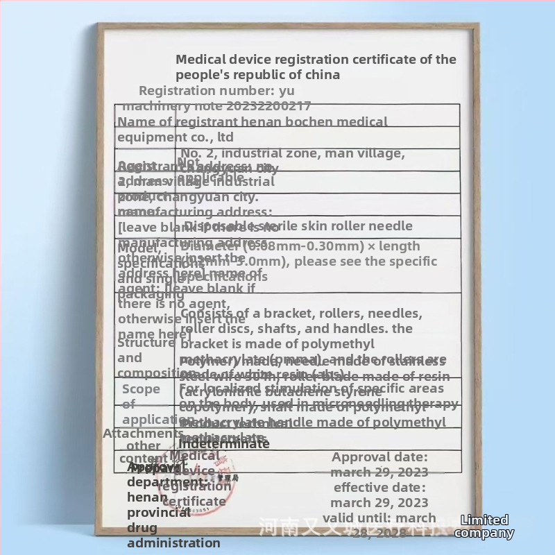 Jednorázový medicínsky kožný roller s kombinovanou hlavou kolies na tvár, plast, model 00331, schválenie Yu machinery 20232200217